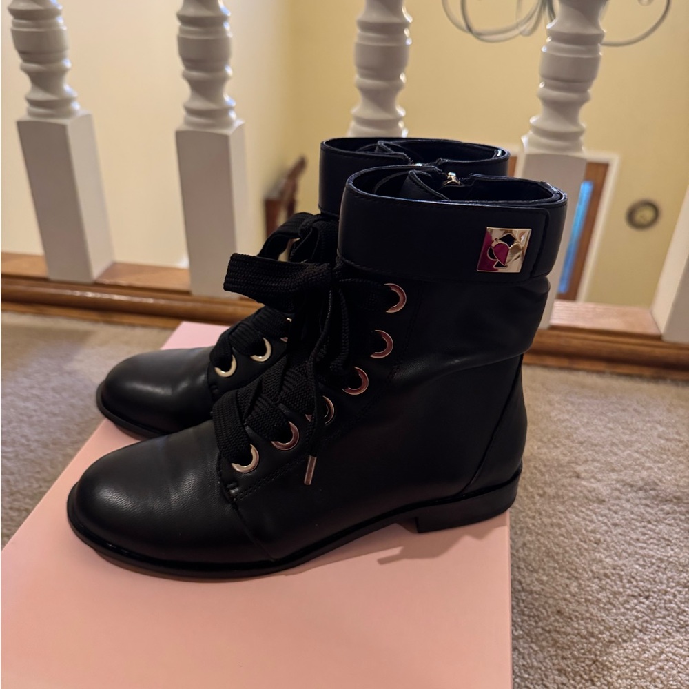 Kate Spade “Ruby” black leather booties, size 6, worn once